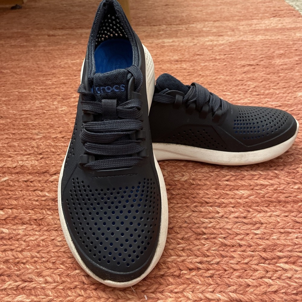 Crocs LiteRide Pacer 205234  Navy Blue Tie Lace 7W